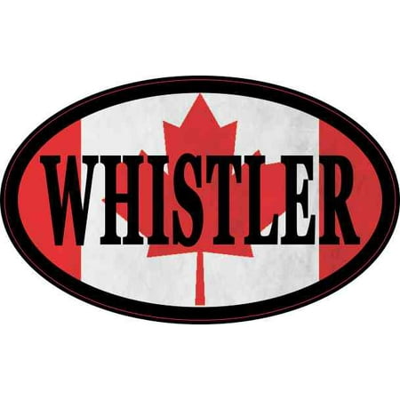 4in x 2.5in Oval Canadian Flag Whistler Sticker (Best Auto Parts Canada)