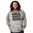 thumbnail image 5 of Worlds Okayest Nephew Aunt Uncle Joke Hoodie Hooded Sweatshirt Men Brisco Brands S, 5 of 5