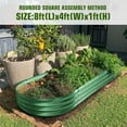 thumbnail image 6 of Land Guard 8x4x1ft Galvanized Metal Raised Garden Bed Kit,Oval Planter Box Outdoor for Vegetables,Fruits and Flowers,Forest Green, 6 of 7