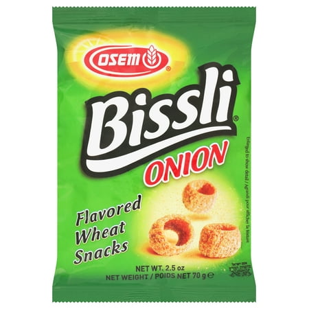 Pack of 24, Osem Bissli Onion Flavored Wheat Snacks, 2.5 oz