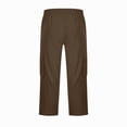 thumbnail image 4 of Domuza Men's Cargo Shorts 3/4 Relaxed Fit Below Knee Work Shorts Drawstring Elastic Waist Hiking Shorts with Pockets Brown 2XL, 4 of 7