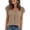 Khaki #055, variant on Womens Lace Tops Pleated Short Sleeve Shirts Summer Business Casual Dressy Blouses White XL