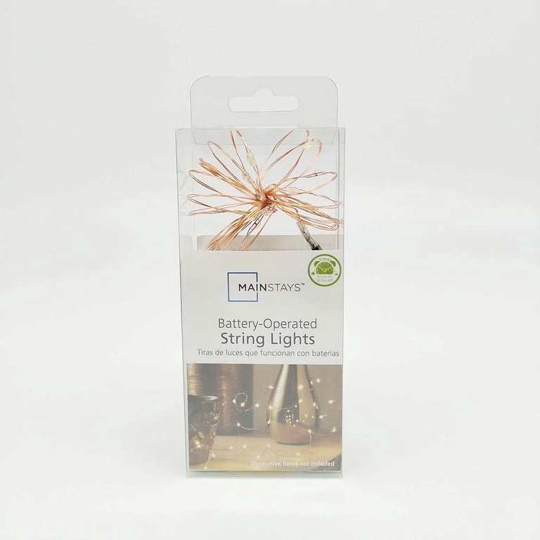 Mainstays 6ft Copper Wire Indoor LED Fairy String Lights with