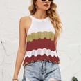 thumbnail image 4 of SMihono Hauts pour Femmes Débardeur Mode Décontractée Tricot Bloc de Couleur Col Rond Débardeurs pour Femmes Hauts d'Été pour Femmes, 4 of 8