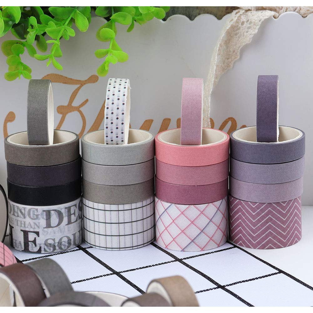 100 Rolls  Washi Tape Set, Basic Collection 10mm/25mm Wide Solid Color Masking Tapes, Writable Decoration Tape for Arts, DIY Crafts,  Journals, Planners, Scrapbooking, Wrapping
