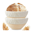 thumbnail image 4 of 2Pcs Bread Proofing Baskets,Round Rattan Bread Bowls with Liners for Home Bakers Baking Making 23cm, 4 of 5