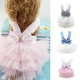 thumbnail image 3 of Flmtop Pet Tutu Mode Chien Rayé Noeud Sangles Tulle Robe Été Chiot Vêtements 3, 3 of 9