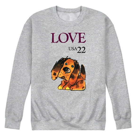 USPS - Love Puppy - Men's Crew Neck Fleece Pullover