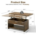 thumbnail image 5 of Manxile Farmhouse Lift Top Coffee Table, Wooden Coffee Table with Hidden Compartments and Shelves for Living Room, 5 of 7