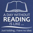 thumbnail image 2 of CafePress - Book Lover Gifts A Day Without Reading Is Like.. - Maternity Dark T-Shirt, 2 of 3