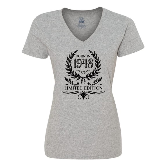 Inktastic Born in 1948 Limited Edition Women's V-Neck T-Shirt