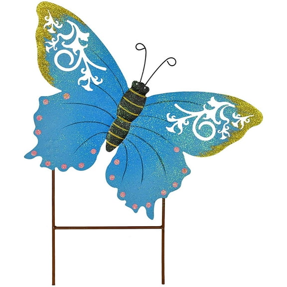 Metal Butterfly Garden Stake Decorative Butterfly Yard Stake, Cute Insect Decor Metal Yard Art Decor Outdoor Garden Decoration