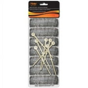 LE SALON 2 Packs (14 total) MEDIUM BRUSH ROLLERS & PINS Hair Curlers Bristles 2 1/2"x 3/4" NEW