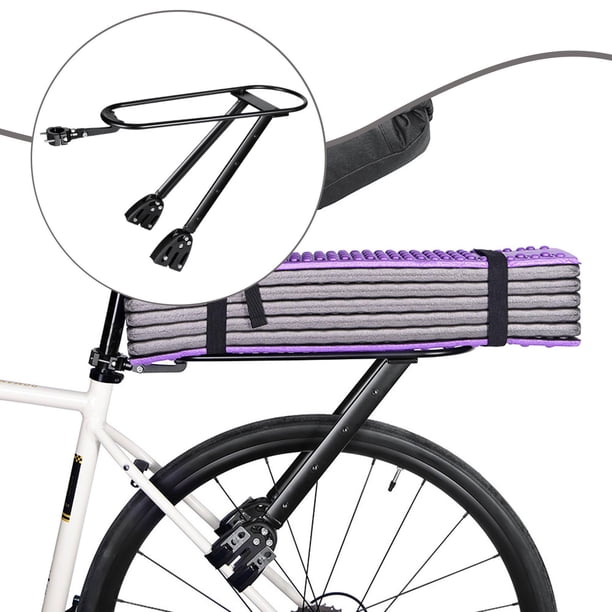 Portabicicletas trasero estable para bicicleta, portaequipajes trasero negro, accesorio resistente, capacidad de carga de 30 kg, práctico para viajes.