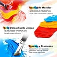 thumbnail image 3 of Juego de 24 Colores Pintura Acrilica, con 6 Pinceles para Pintura Acrilica y 1 Paleta y 2 Lienzo, Kit de Pintura Acrílica Profesionales, 12ml, Impermeable, para Lienzo, Roca, Cerámica, Vidrio, 3 of 3