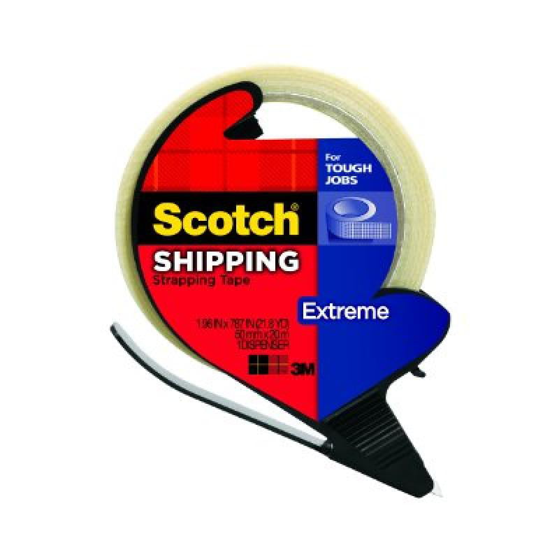1.9 Inches x 21 Yards 3 Pack Designed for Your Toughest Jobs Scotch Extreme Shipping Strapping Tape 