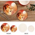 thumbnail image 4 of SKYSONIC African Lion Sunset Pot Holders Trivets, 2 Pcs Heat Resistant Trivets,Wild Animals Cotton Thread Weave Mats for Hot Pads Pans Pot Bowl Teapot for Kitchen Decor, 4 of 7