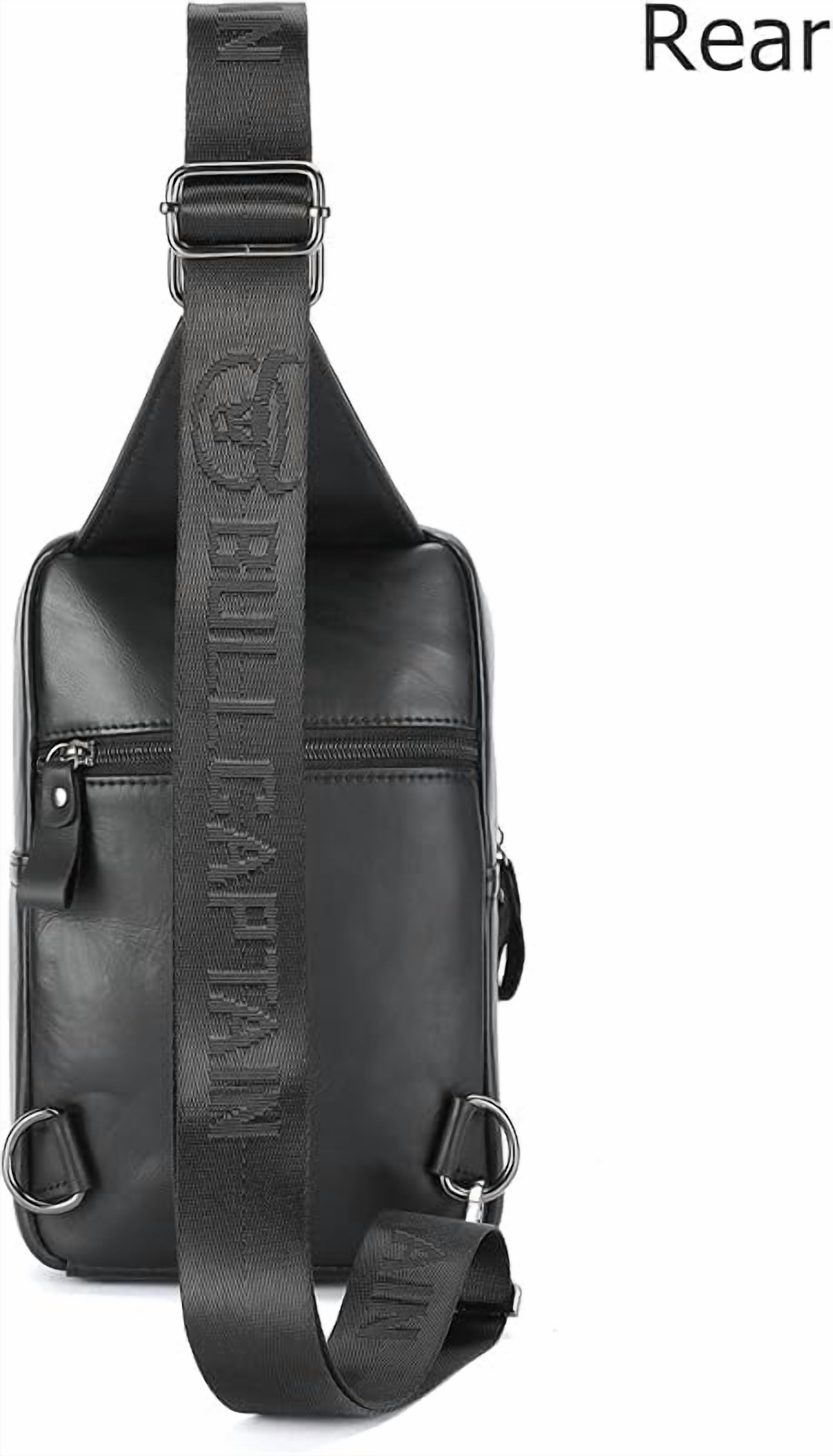 BULLCAPTAIN Men's Leather Samll Crossbody Backpack Sling Chest Bag for Hiking Travel