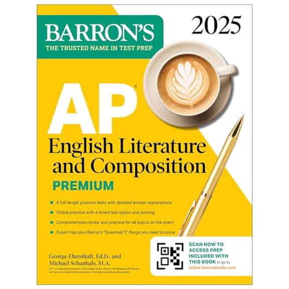 Pre-Owned AP English Literature and Composition Premium, 2025: Prep Book with 8 Practice Tests   Comprehensive Review   Online Practice (Paperback) 150629183X 9781506291833