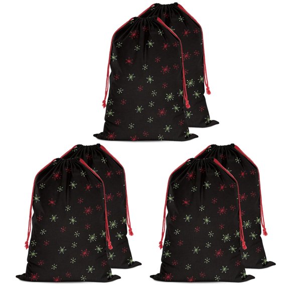 Christmas Bags Drawstring,Black Christmas Star Pattern Large Xmas Christmas Gift Bags,Reusable for Xmas and New Year Party Favors and Supplies,27.6" X 19.7"