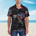 thumbnail image 2 of Pofeuu Colorful Plant Turtle A Print Hawaiian Shirt for Men Sleeves Casual Button Down Summer Beach Dress Shirts T-Shirts,X-Large, 2 of 7