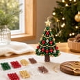 thumbnail image 6 of romoty DIY Beaded Christmas Tree Ornament Kit Classic Tree - Traditional Red Green and Gold Bead Set with Golden Star Holiday Hanging Pendant for Xmas Decor, 6 of 7