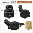 thumbnail image 4 of Power Swivel Rocker Recliner Chair for Adults Rocking Recliner with Heat and Massage Cup Holder LED Lights Usb Type-C Ports Side Pocket for Living Room, 4 of 8