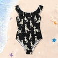 thumbnail image 3 of Girls Ruffled One Piece Swimsuit Summer Beach Vacation Swimwear Tank Swimsuit White Dalmatian Dogs, 3 of 8