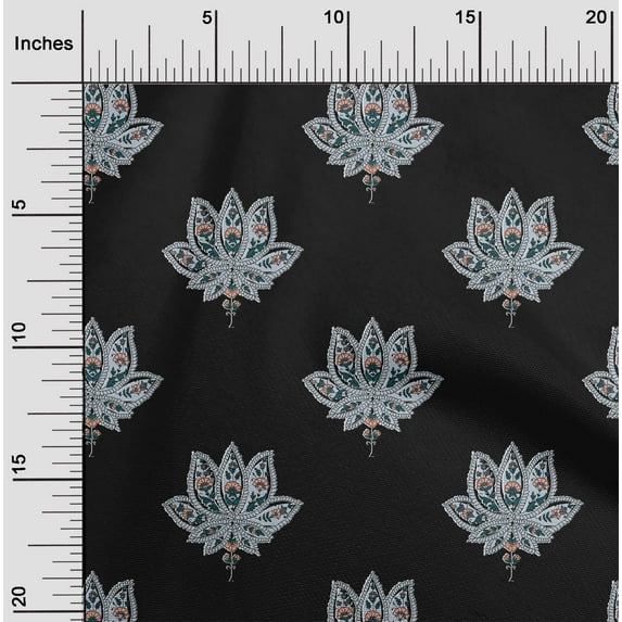 oneOone Georgette Viscose Fabric Floral Block Fabric Prints By Yard 42 Inch Wide