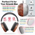 thumbnail image 2 of Protective Cover for AirPods Max Vintage Leather =3 Headphones Aesthetic Print Snap On Cases, 2 of 5
