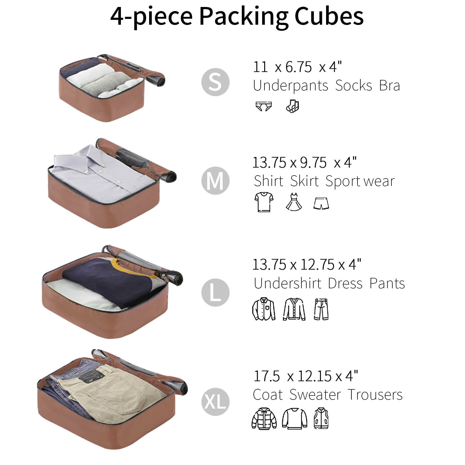 MAYEERTY 4-in-1 Expandable Hard Shell Luggage Set with TSA Lock Spinner Wheels, Multi Size Nested Suitcase with Packing Cubes