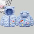 thumbnail image 4 of Fshinging Baby Kids Autumn Winter Colorful Monkey Cartoon Letter Print Down Cotton-Padded Jackets Cute Ears Hooded Tops, 4 of 4