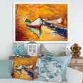 thumbnail image 3 of Little Boat During Warm and Orange Evening 20 in x 12 in Framed Painting Canvas Art Print, by Designart, 3 of 4