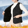 thumbnail image 2 of Tiweut Womens Puffer Vest Lightweight Crew Collar Sleeveless Quilted Jackets Button Fall Spring Plus Size Coat Outerwear,Black, 2 of 3