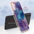 thumbnail image 6 of SaniMore Electroplated Marble Case for Samsung Galaxy A05S, Shockproof Protection Cover Support Magnetic Wireless Charging Soft TPU Bumper Transparent Ultra-Slim for Samsung A05S, Purple, 6 of 8
