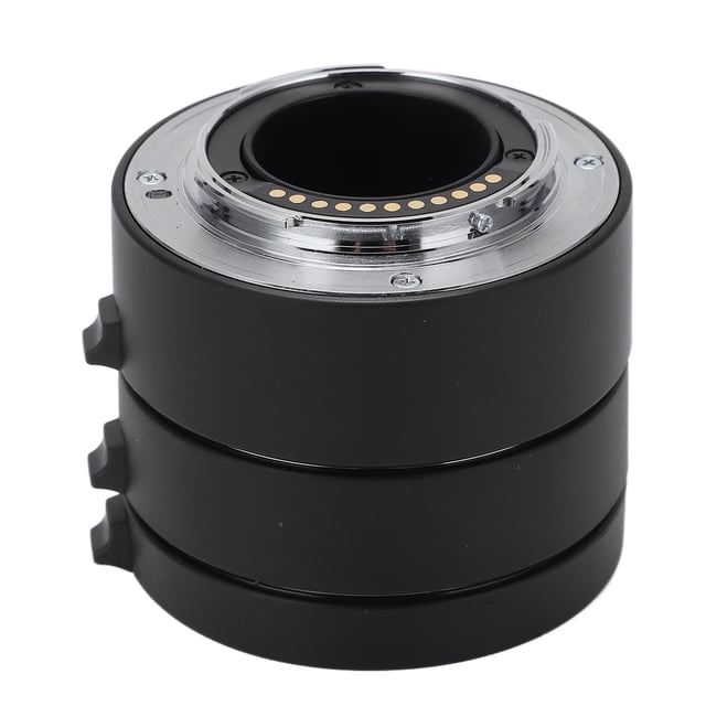 Tubo de lente de extensión macro, contactos electrónicos duraderos efectivos anillo de adaptador de tiro cerrado Aleación de aluminio de aluminio bloqueo para la cámara de
