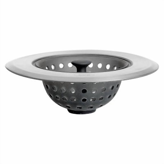 Sink Strainer: Silicone & Stainless Steel, Kitchen Drain Catcher, Dishwasher-Safe, Black