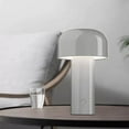 thumbnail image 4 of Nordic Mushroom Lamp Rechargeable for Nordic Metal Bedroom Bedside Dining Table Grey, 4 of 8