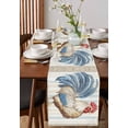 thumbnail image 2 of Vintage Rooster Burlap Cotton Table Runner 16x72 Inches Long, White Pastoral Animals Watercolor Farmhouse Table Runners, Outdoor Dining Tablecloths Decor for Baby Shower/Party/Wedding, 2 of 6
