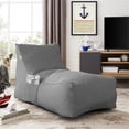 thumbnail image 2 of Posh Living Resty Fabric & Foam Bean Bag Lounge Chair in Light Gray, 2 of 8