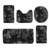 5-Piece Mixed Color Bathroom Rugs Set, Non Slip Long Plush Mat, Water Absorbent Toilet Carpet for Shower Floor
