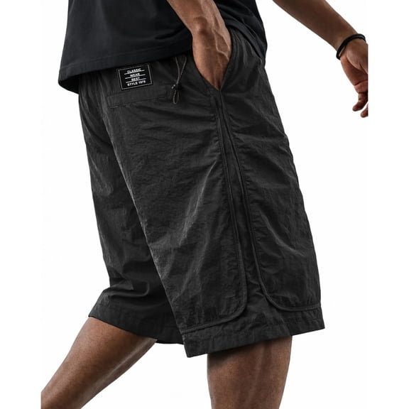 longantii Mens Cargo Shorts Stretch Drawstring Shorts Comfortable Short Pants 2026 Summer Classic Work Shorts with Pocket Black M