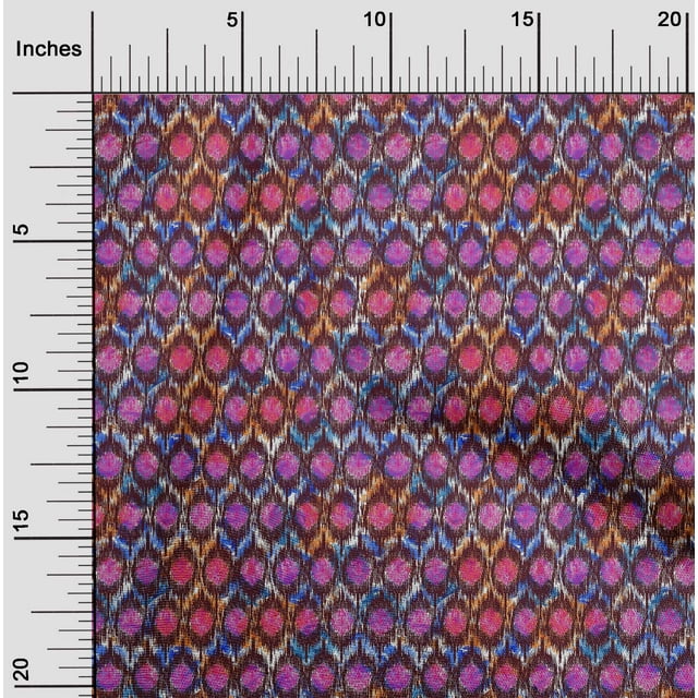 oneOone Viscose Jersey Fabric Chevron Ikat Printed Craft Fabric BTY 60 Inch Wide