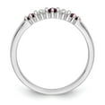thumbnail image 2 of 14K White Gold Ring Band Gemstone Diamond Round Ruby Red, Size 8, 2 of 7