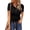 Black, variant on Womens Tops Spring Summer Top Henley V Neck Short Sleeve Button Slim Fit Casual Ribbed Shirts Blouses Outfits