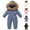 Blue, variant on ATOGUTA Kids Hooded Ski Suits Jumpsuits Boys Girls' Winter Outdoor Snowboarding Waterproof Snowsuits Size 1T-6, Blue