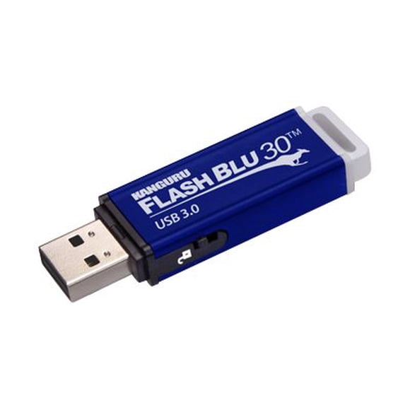 Kanguru FlashBlu30 USB 3.0 with Write Protect Switch - USB flash drive - 64 GB - USB 3.0