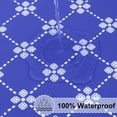 thumbnail image 3 of Round Fitted Tablecloth with Elastic Edge, 100% Waterproof Oil Proof Plastic Table Cover, Vinyl Flannel Backed Tablecloth Fits 36"-44" Round Tables for Dinner, Outdoor, Picnic, Medium Blue, 3 of 6