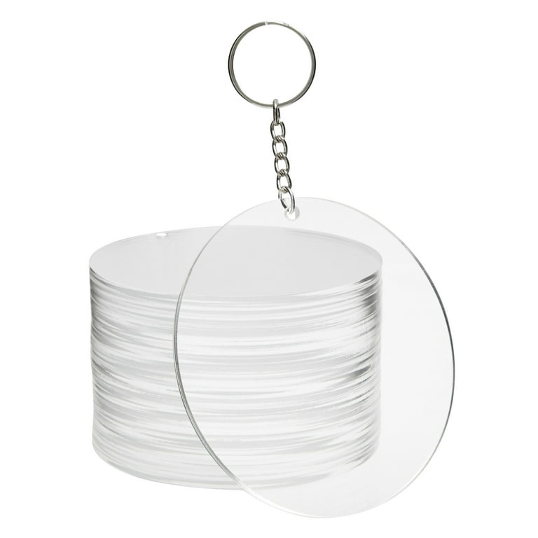 Acrylic Circle Round Keychain BLANKS 1, 2 or 3 Inches With or