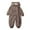 Brown, variant on KAUOD Boys Girls One Piece Snowsuits Fleece-Lined Hooded Insulated Ski Jumpsuits Front Pockets Side Zipper Snowboard Suits